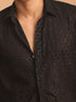 Men's Black Fancy Sequined Shirt